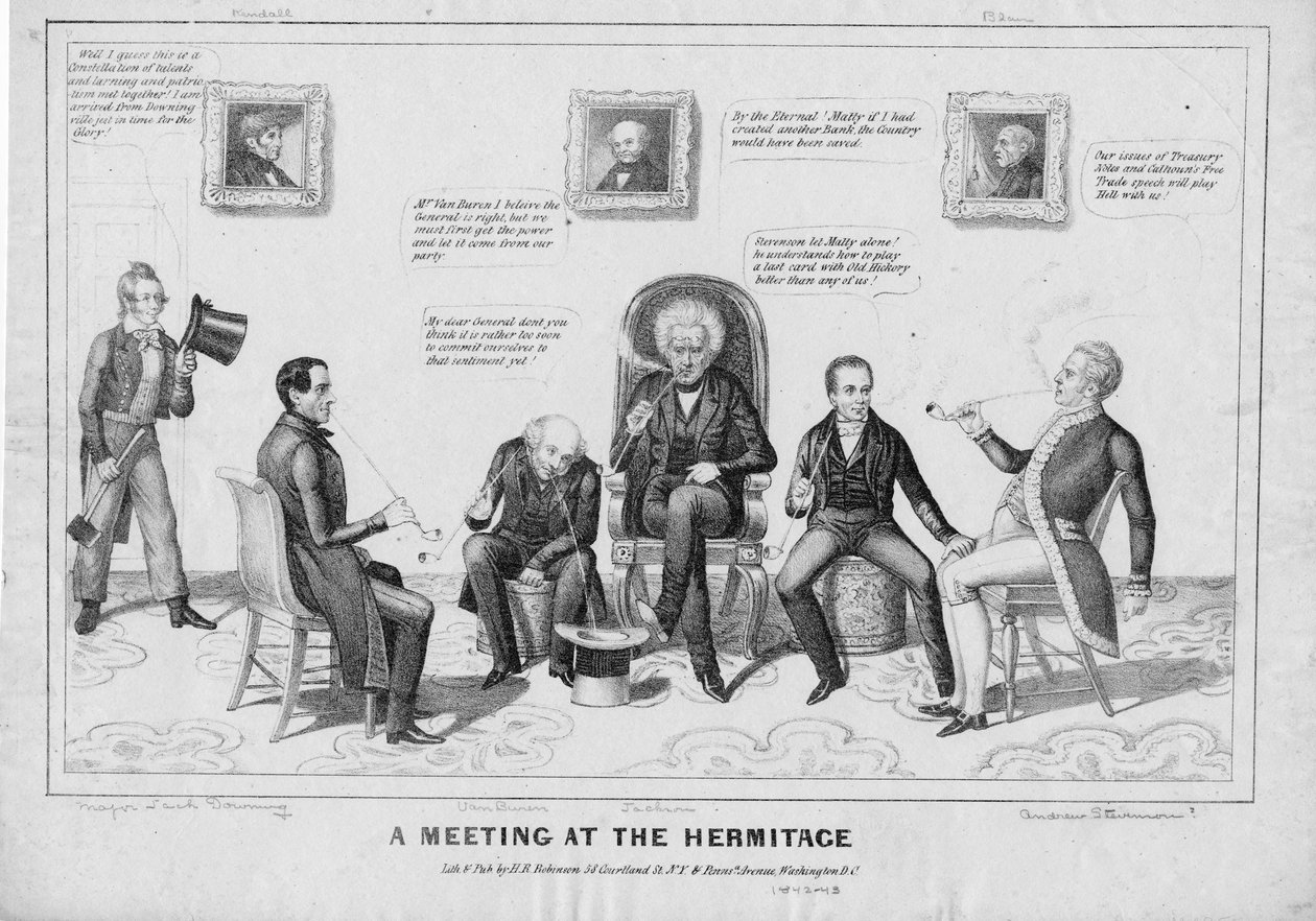 エルミタージュでの会議、ニューヨーク州とワシントンのHRロビンソン発行、1842-43年 作： アメリカの学校