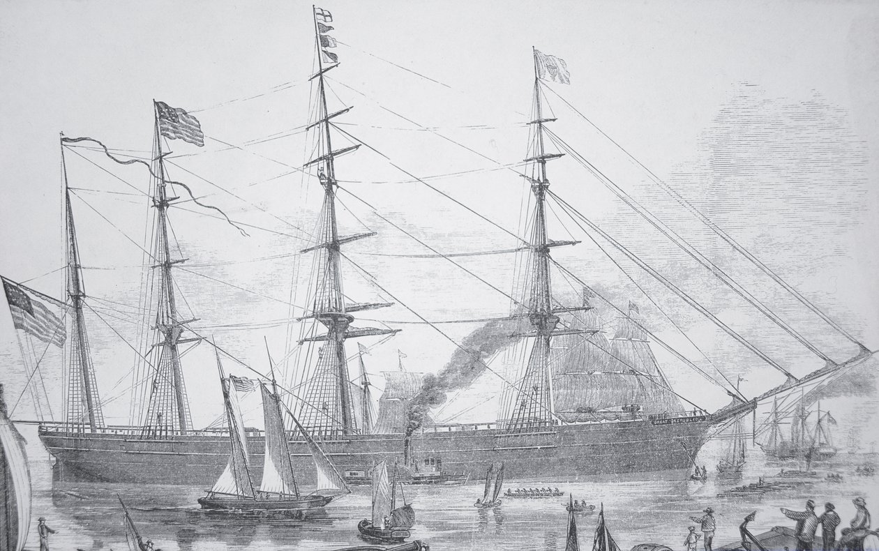 アメリカの帆船「ザ・グレート・リパブリック」1853年頃（彫刻 作： アメリカの学校
