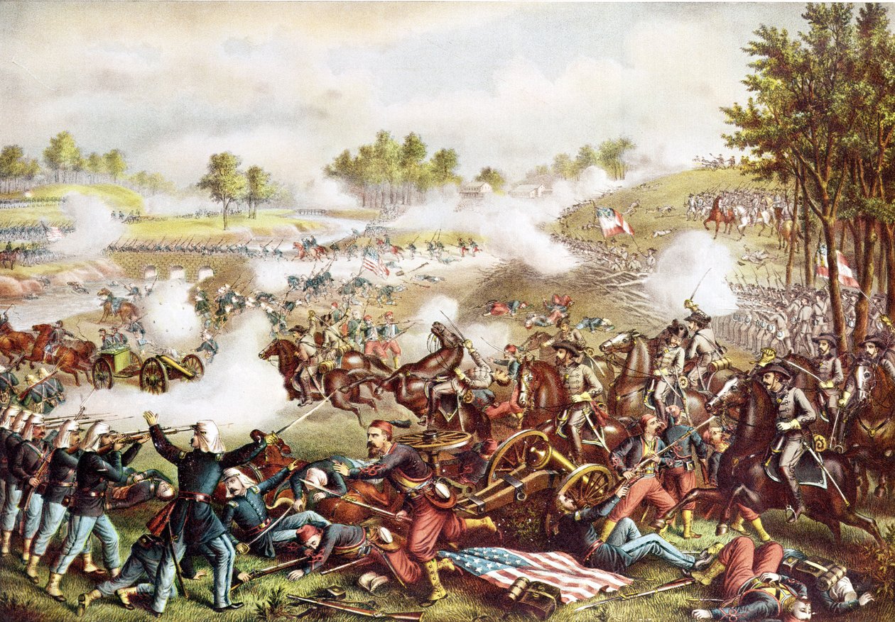 1861年7月21日、1889年に発表された闘牛の戦い 作： アメリカの学校