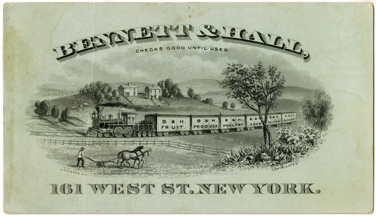 ベネット＆ホールトレードカード[recto]、1882（刻まれたリトグラフ[trade card]） 作： アメリカの学校