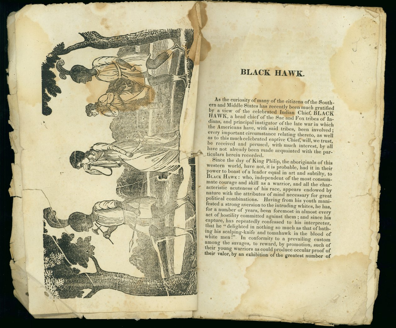 ブラックホーク、ジェーンルイス夫人の捕われの身の物語と摂理脱出、1834年 作： アメリカの学校