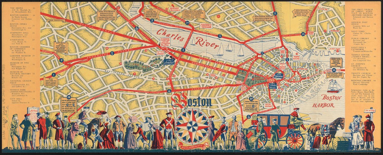 Boston is a browsing town : what to see and how to enjoy your visit, c.1935-45 (color litho) 作： アメリカの学校