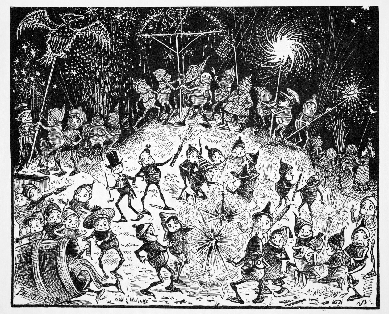 ブラウニー、世界ガイドからノーム、妖精、エルフ、その他の小さな人々までThomas Keightley（1789-1872）1880年発行（BW Engraving） 作： アメリカの学校