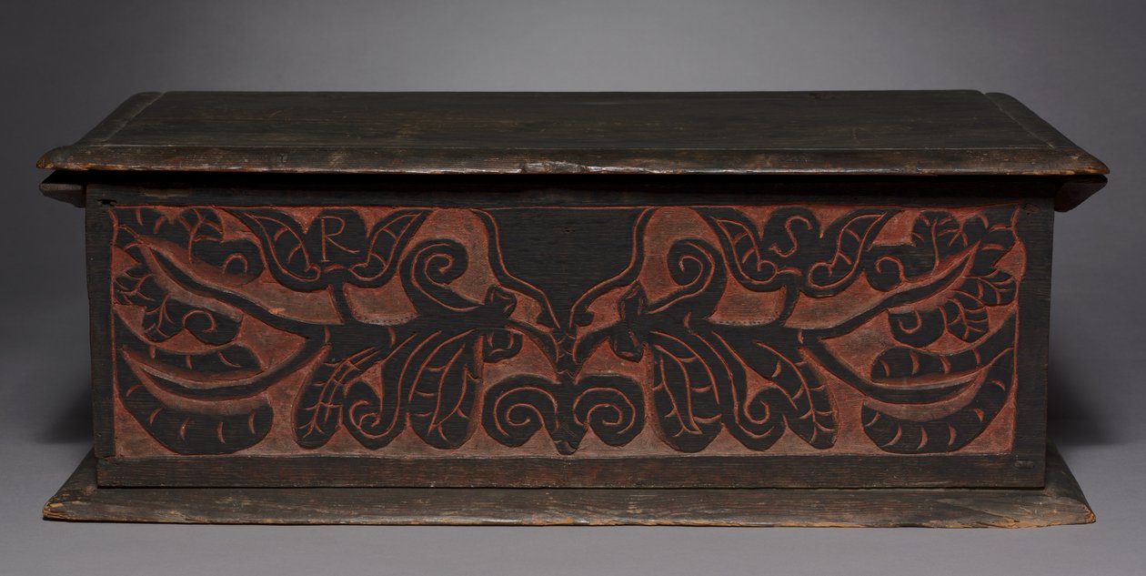 刻まれた箱、1680-1700 作： アメリカの学校