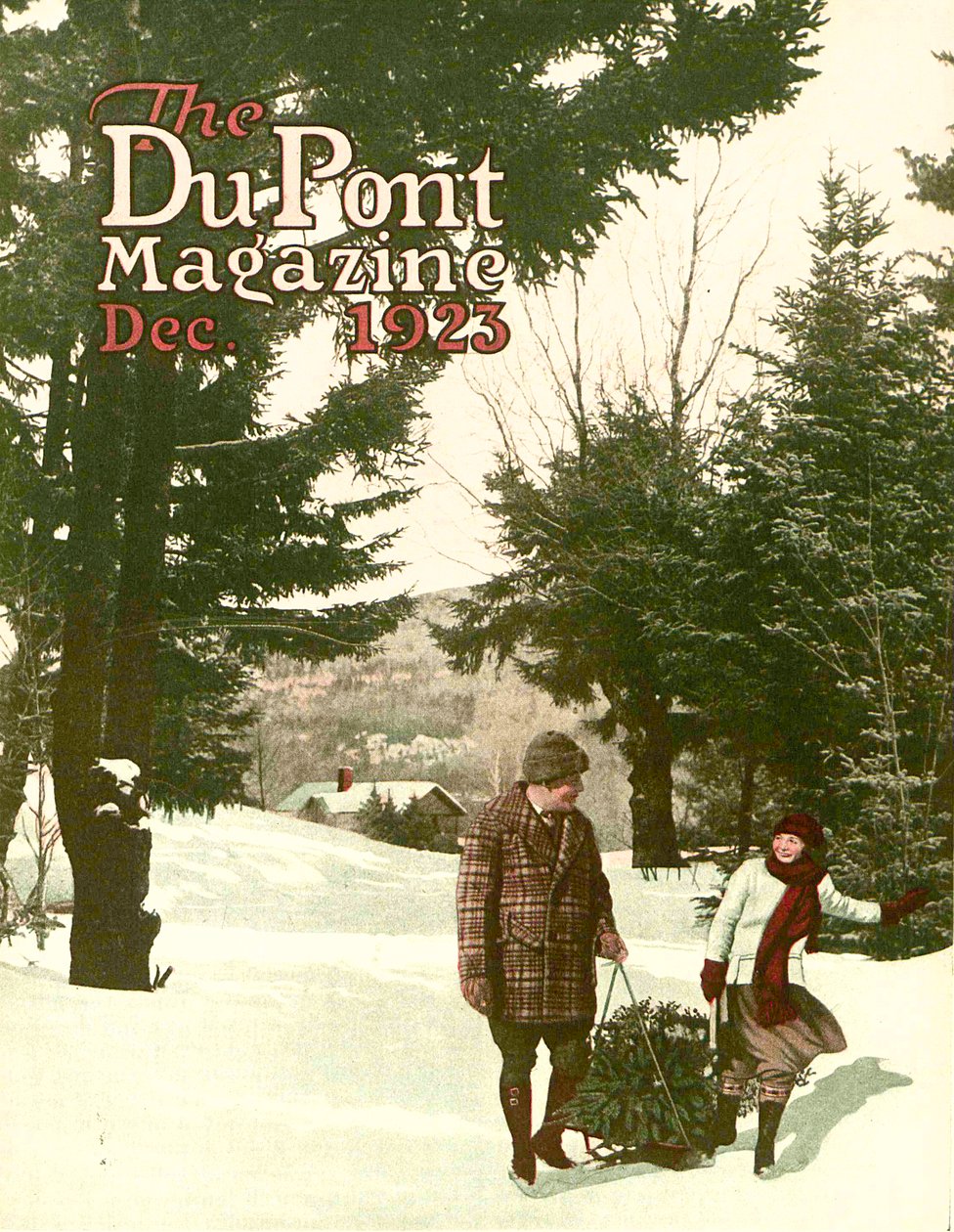 1923年12月、デュポンマガジンの表紙、クリスマスツリー 作： アメリカの学校