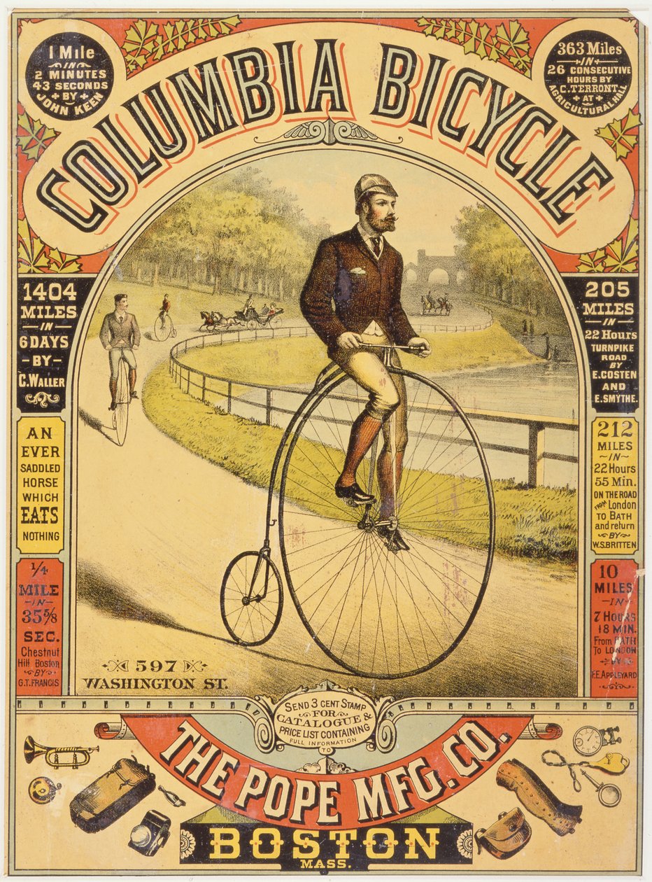 Columbia Bicycle Ad, c.1890s (chromolithograph) 作： アメリカの学校