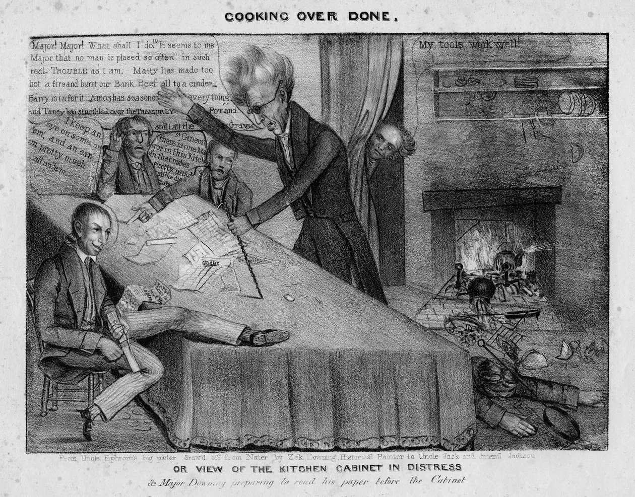 調理済み、または、1833年頃の苦痛の食器棚の眺め 作： アメリカの学校