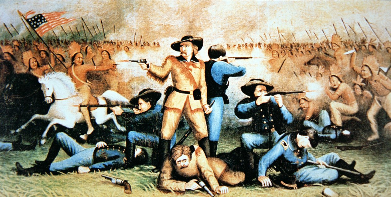 リトルビッグホーンの戦いでのカスターの最後の戦い（6月25日 作： アメリカの学校