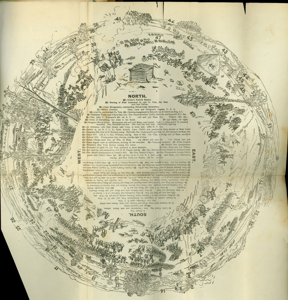 サイクロラマは、大反乱の歴史、1870年頃を詳述した地図を展開 作： アメリカの学校