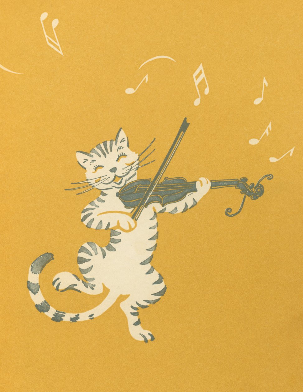 ヴァイオリンを弾く踊る猫 作： アメリカの学校