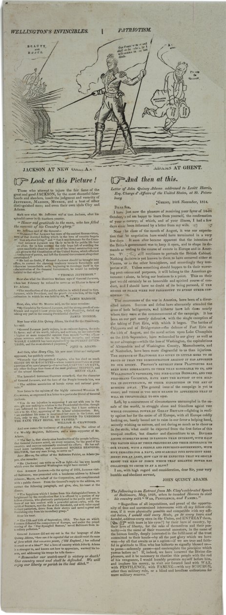 著名なアメリカ人との選挙ポスター、1828 作： アメリカの学校
