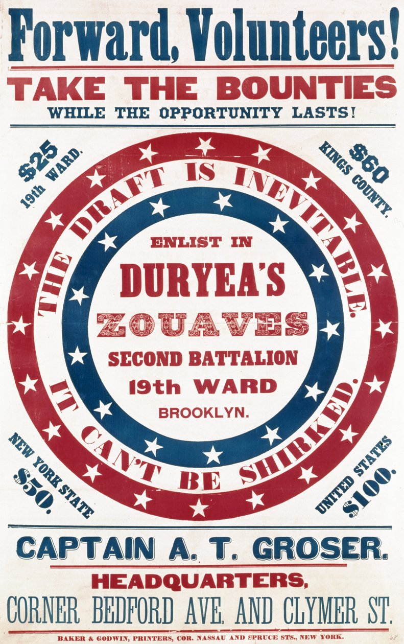 Duryeas Zouaves、第2大隊、第19区、ブルックリン、1861年頃 作： アメリカの学校