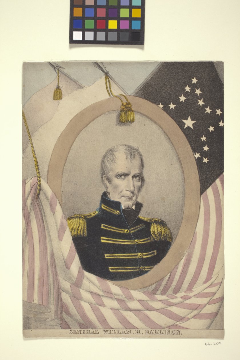 General Willam [Sic] H. Harrison (litografia colorida à mão) 作： アメリカの学校