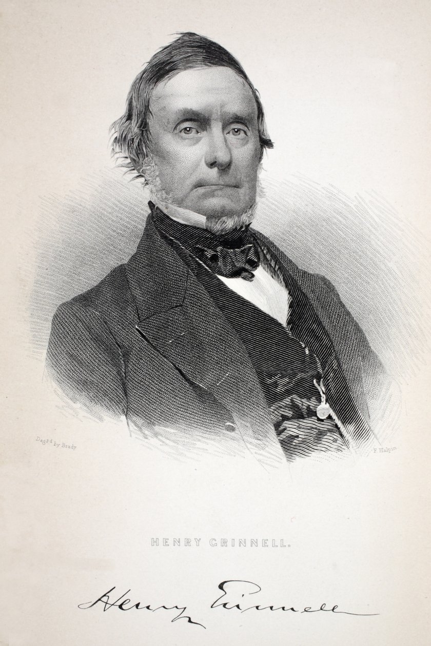 Henry Grinnell、Henry Grinnell（1799-1874）のイラスト。ジョンフランクリン卿を探して2回目のグリンネル遠征...、1856年 作： アメリカの学校