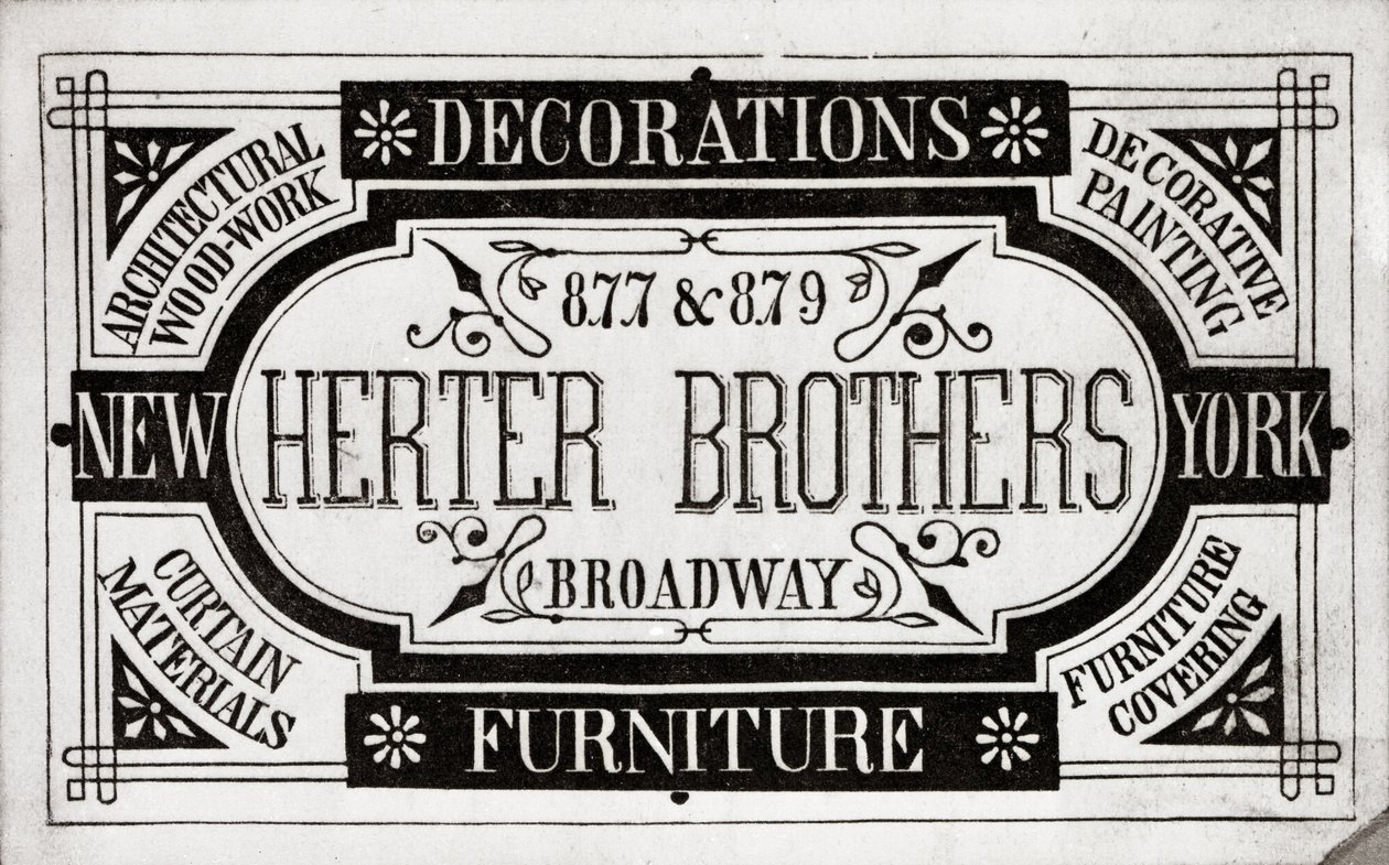 Herter Brothers、装飾、家具、877＆879、ブロードウェイ、ニューヨーク（litho [trade card]） 作： アメリカの学校