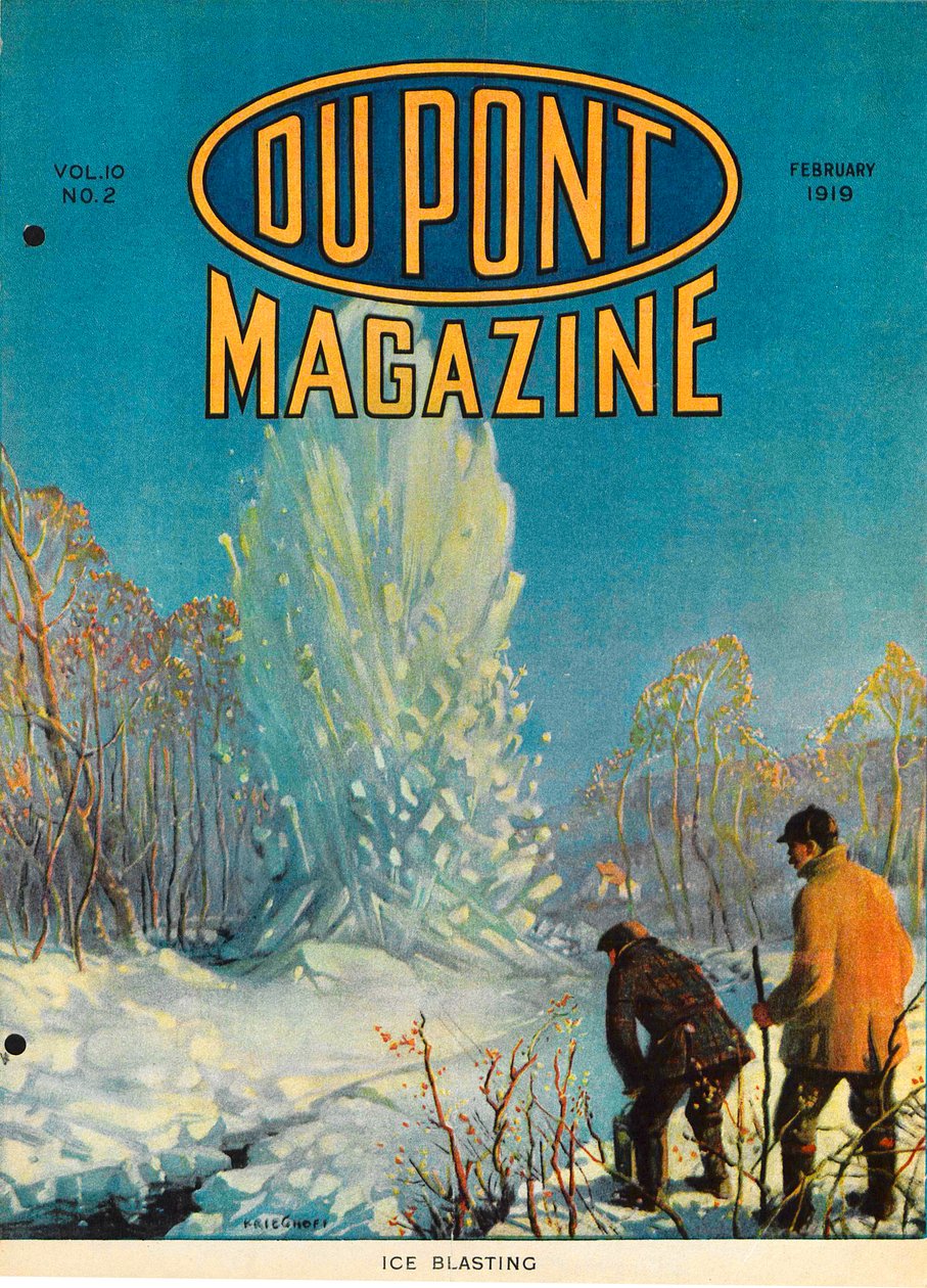 アイスブラスト、1919年2月、デュポンマガジンの表紙 作： アメリカの学校
