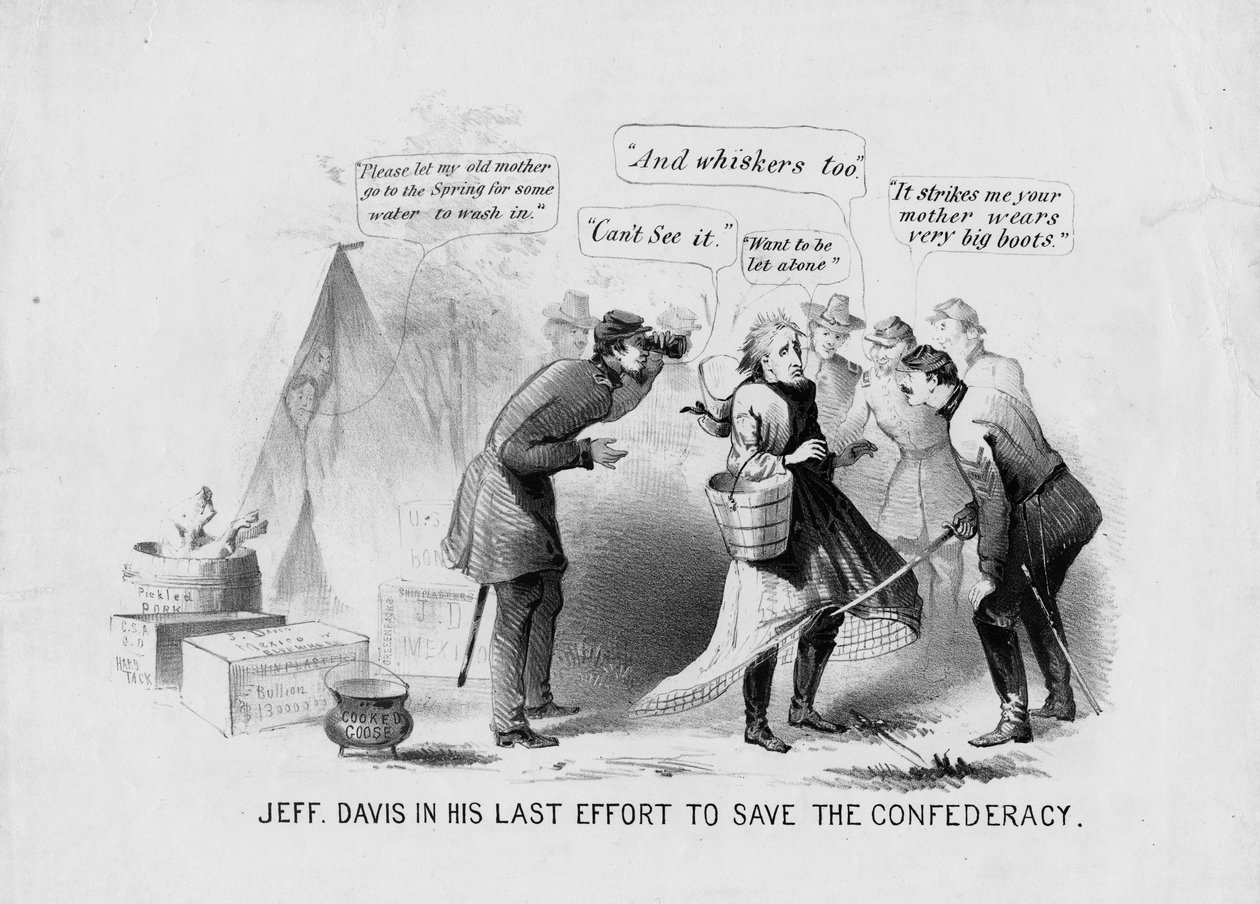 南軍を救うための最後の努力におけるジェフデイビス、1865年頃 作： アメリカの学校