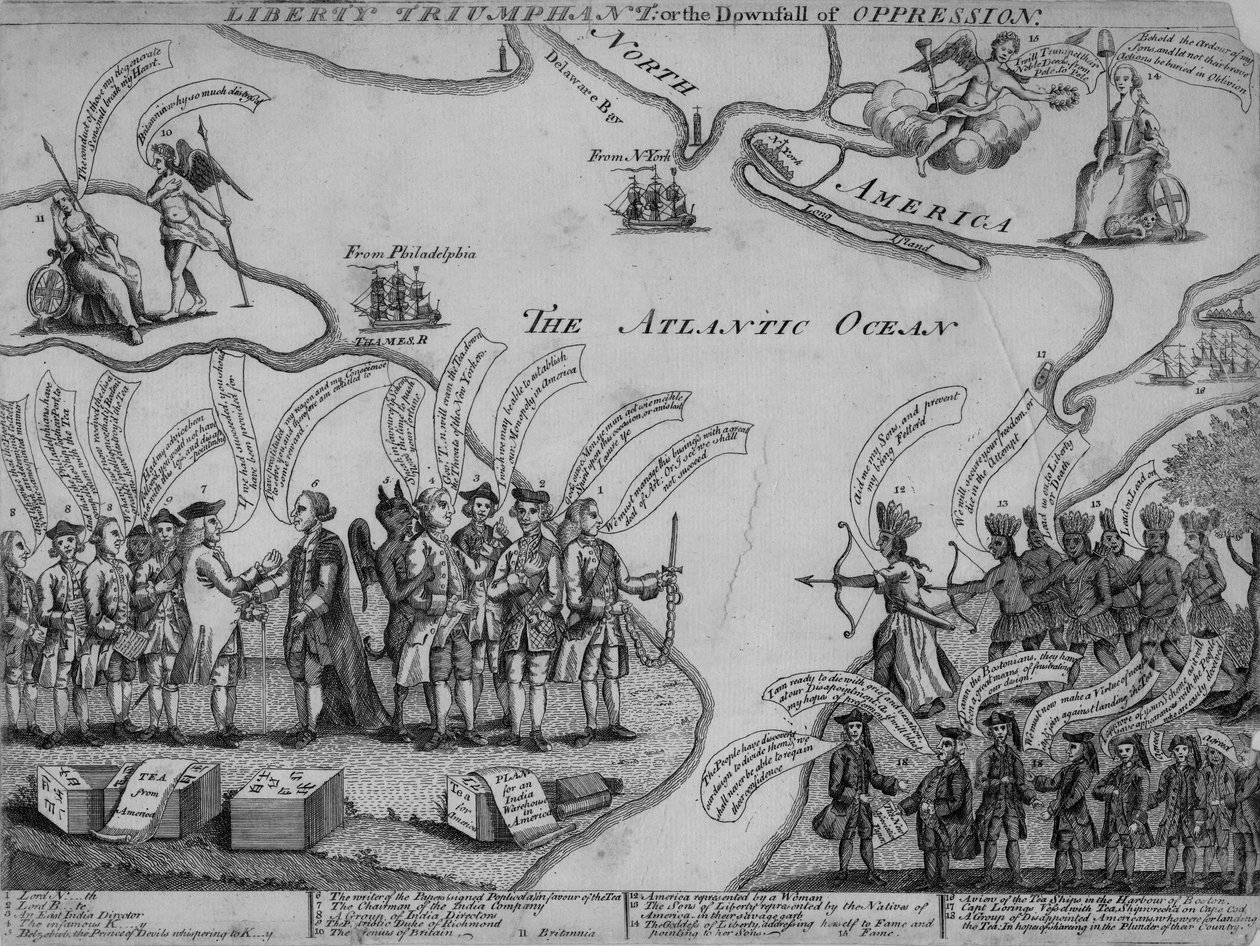 自由の勝利、または弾圧の没落、1773 作： アメリカの学校