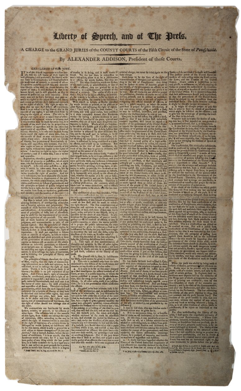 言論の自由と報道の自由、1799年1月 作： アメリカの学校