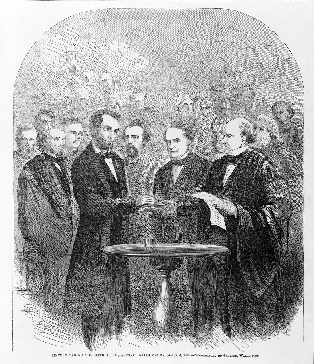 リンカーンは2番目の就任式、1865年3月4日、1865年に宣誓 作： アメリカの学校