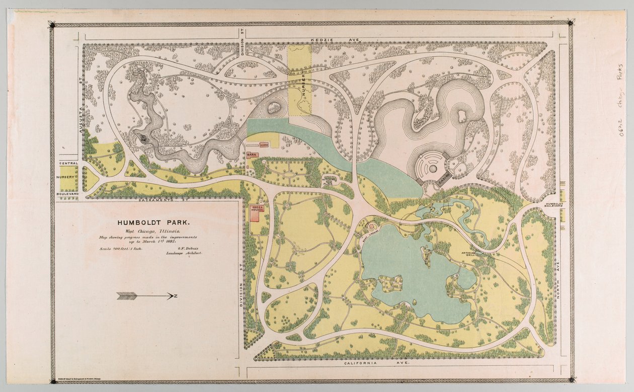 イリノイ州シカゴ、ハンボルト・パークの公園整備図 作： アメリカの学校