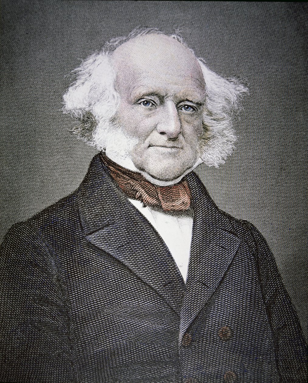 マーティン・ファン・ビューレン（1782-1862）（カラーエングレービング 作： アメリカの学校