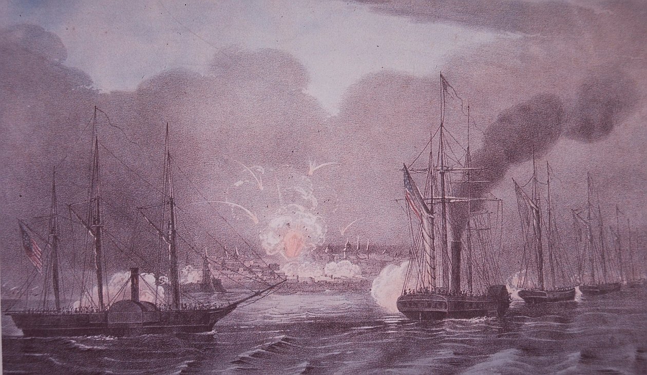 米墨戦争（1846-48）、アメリカ海軍がベラクルスを砲撃 作： アメリカの学校
