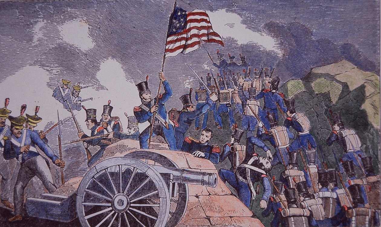 米墨戦争（1846-48）セロ・ゴルドの戦い 作： アメリカの学校