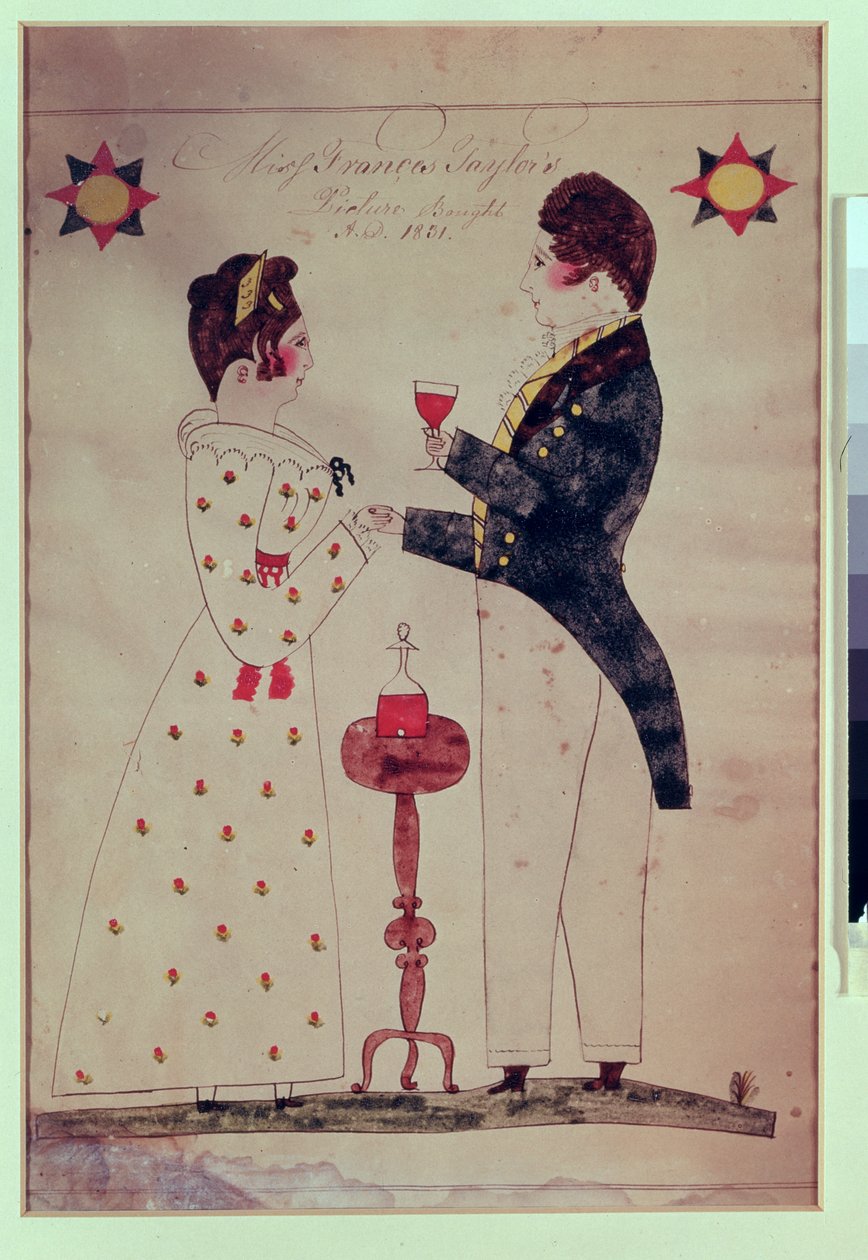 ミスフランシステイラーと婚約者、1831年（紙のトイレ） 作： アメリカの学校