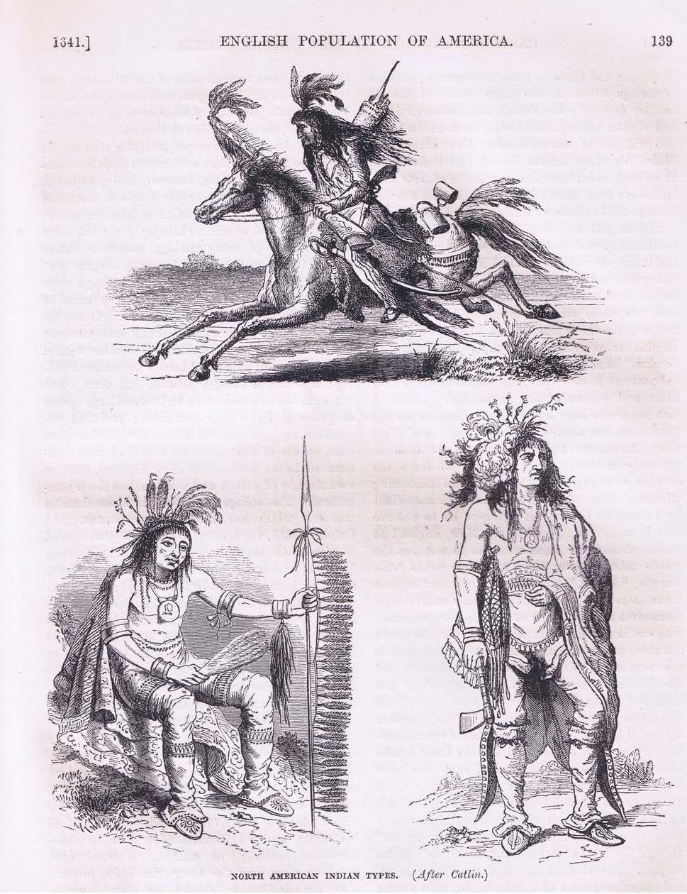 北米インディアンのタイプ（1640年代）、アメリカ合衆国のパブのカッセルの歴史のイラスト。 Petter＆Galpin c.1890著 作： アメリカの学校