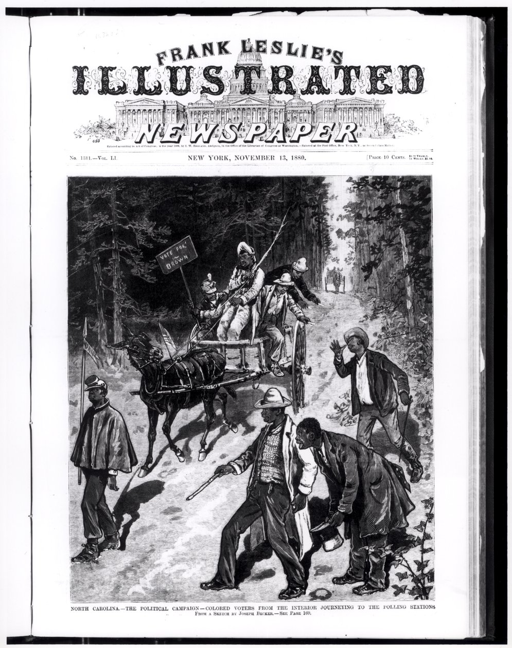 ノースカロライナ州、政治的キャンペーン。1880年11月13日の「Frank Leslie