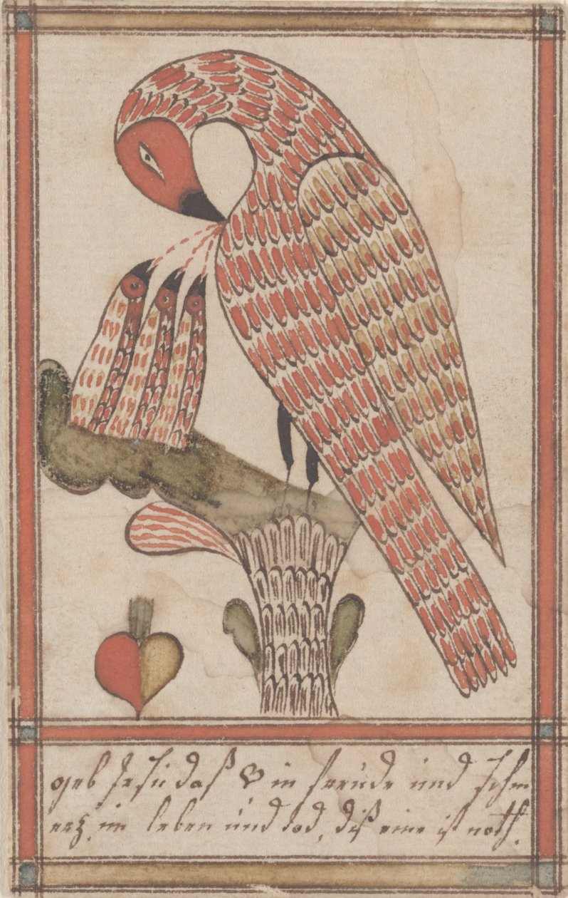 Pelican in its Piety、c.1800（紙にインクとトイレ） 作： アメリカの学校