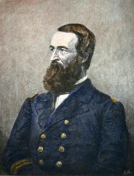 連邦海軍提督デビッド・ディクソン・ポーター（1813-91）の肖像（カラーリトグラフ版） 作： アメリカの学校