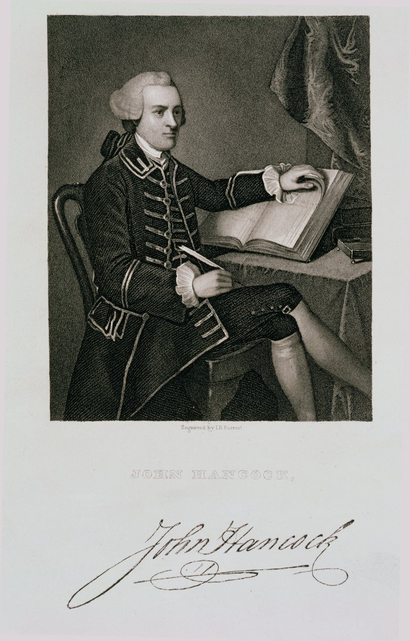 ジョン・ハンコックの肖像画、ジョン・B・フォレスト（1814-70） 作： アメリカの学校