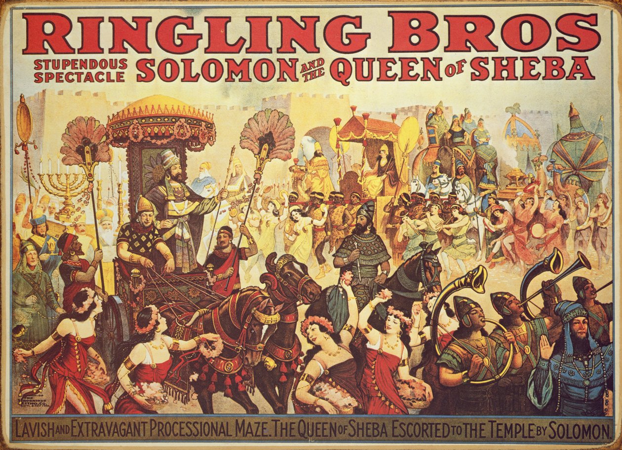 1900年頃、サーカス「Ringling Bros.」の広告ポスター（カラーリトグラフ 作： アメリカの学校