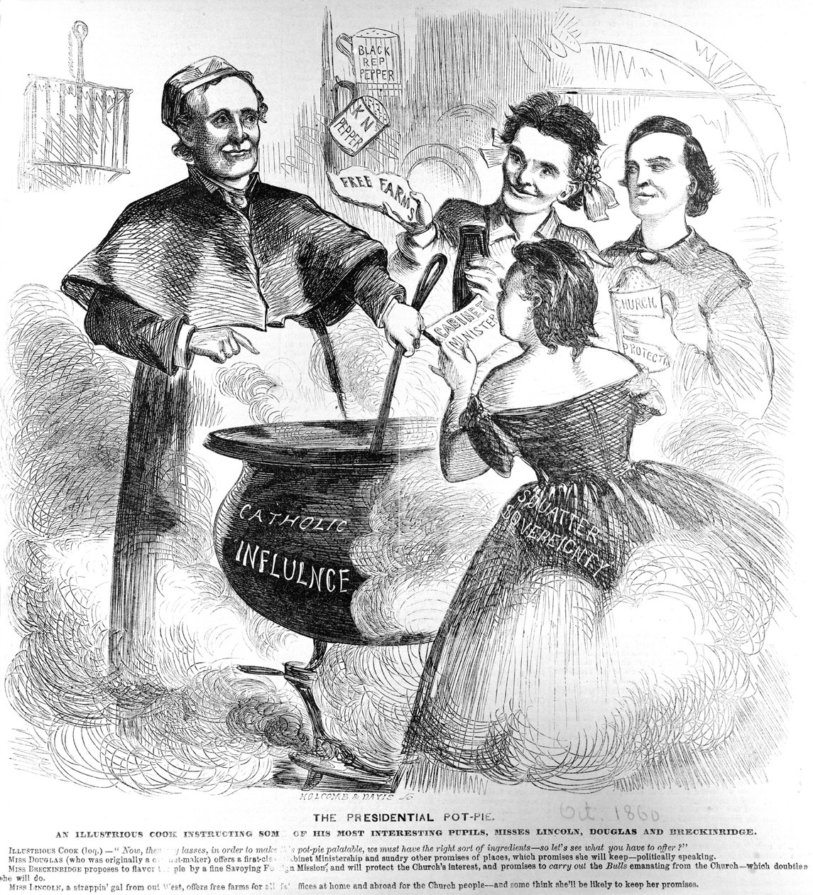 1860年10月1日、フランクレズリーバジェットオブファンの大統領ポットパイ 作： アメリカの学校