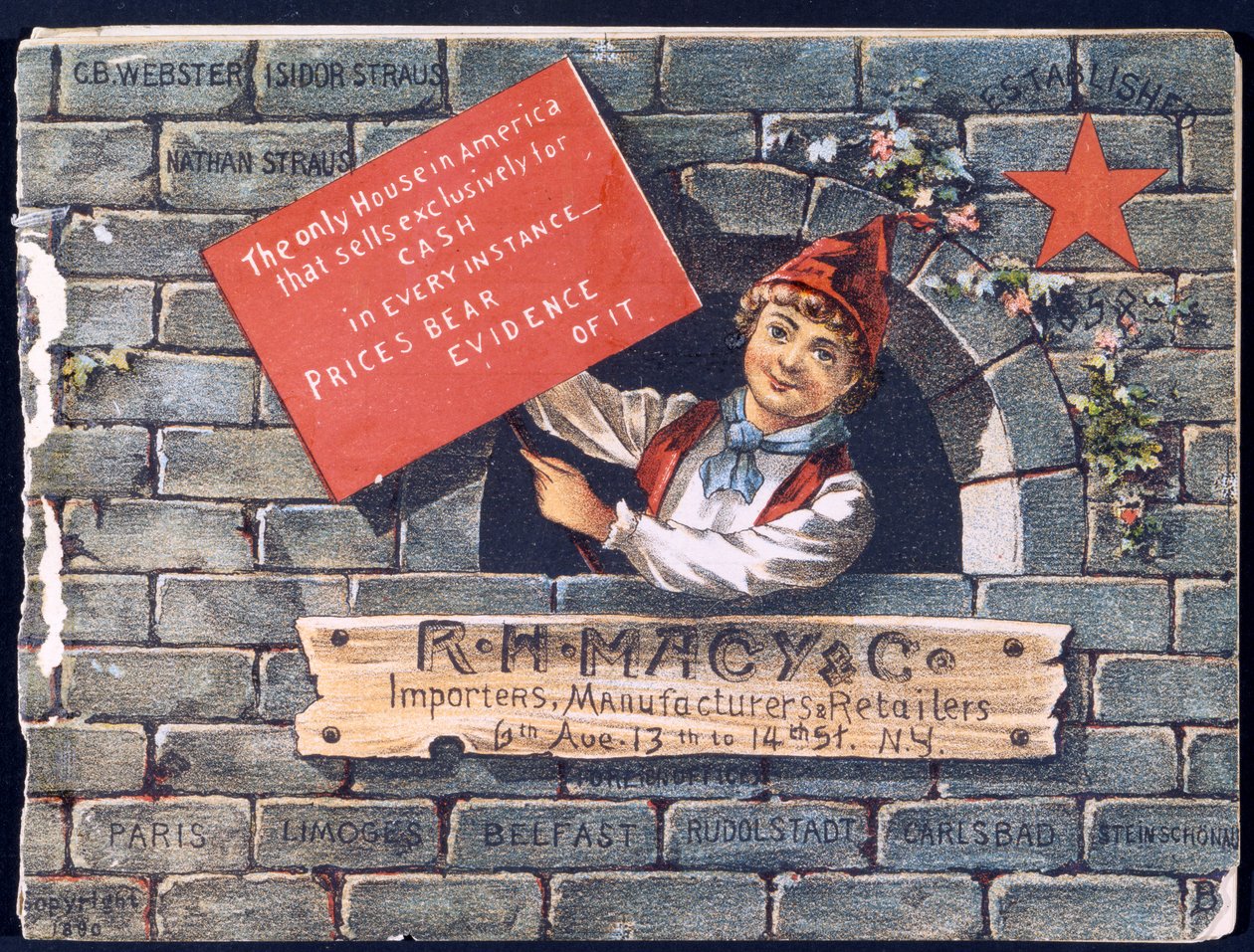 RH Macy＆Co.輸入業者、製造業者、小売業者[カタログの表紙]、1890 作： アメリカの学校