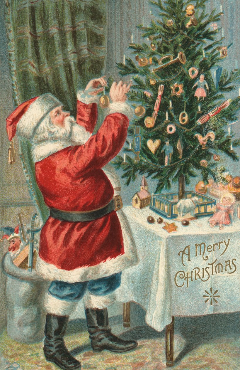 クリスマスツリーを飾るサンタクロース 作： アメリカの学校