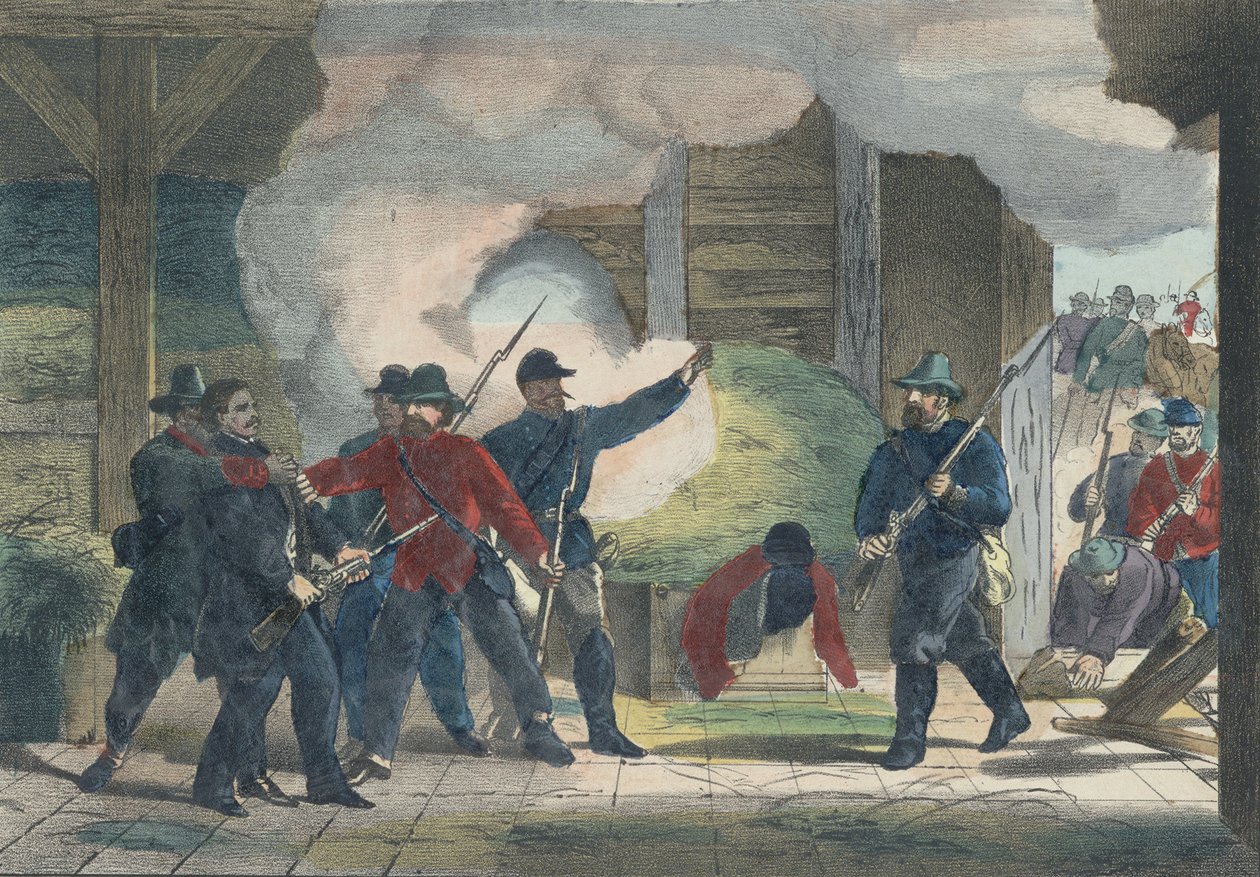 殺人者の殺人と死ウィルキーブース、1865年頃（カラープリント） 作： アメリカの学校