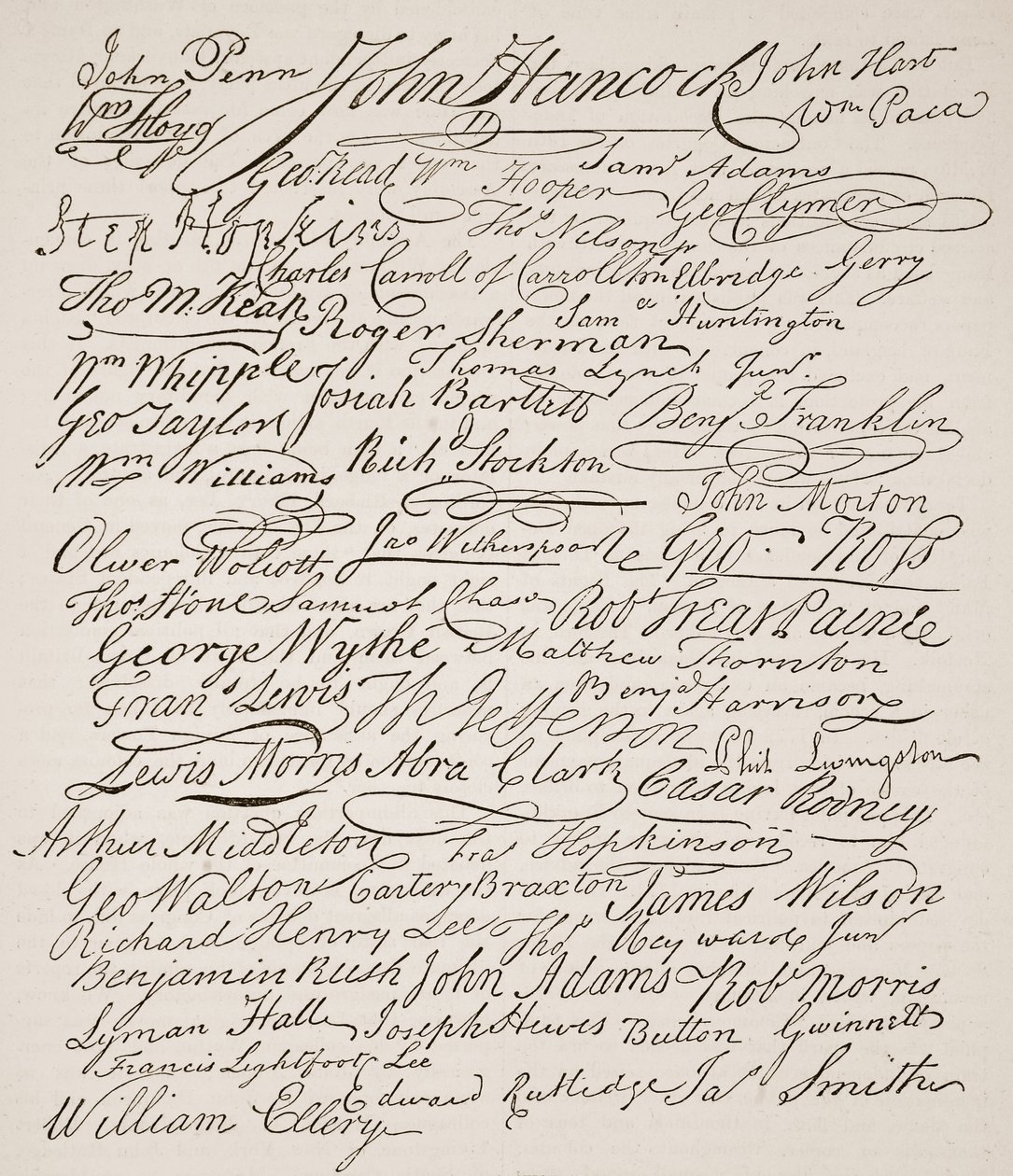 独立宣言への署名、1776年、イングランドのカッセルズイラストレイテッドヒストリーからのイラスト（セピア写真） 作： アメリカの学校