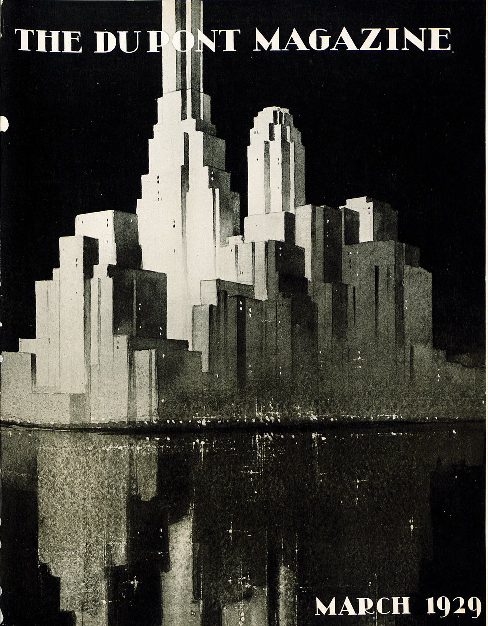 高層ビル、デュポン誌の表紙、1929年3月 作： アメリカの学校