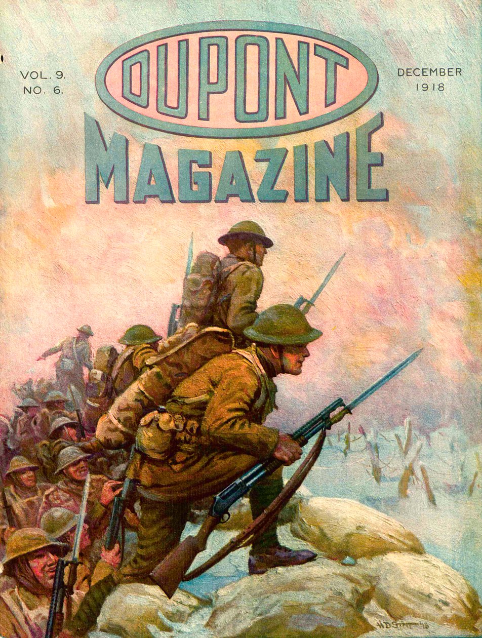 1918年12月、トレンチの兵士、デュポン誌の表紙 作： アメリカの学校