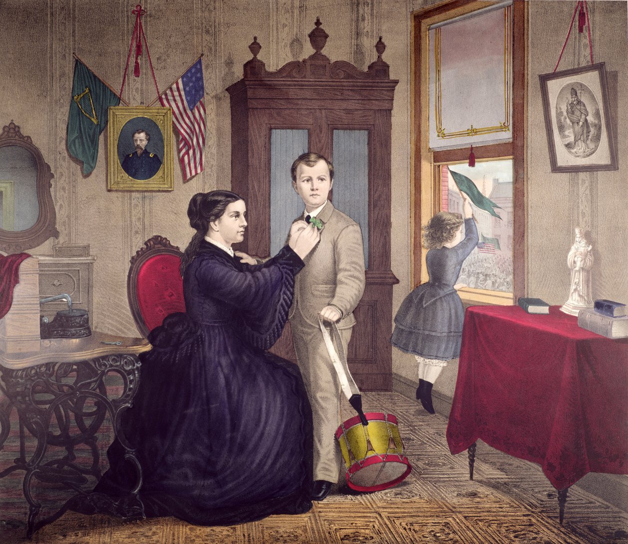1872年、フィラデルフィアのデュバルアンドハンターによって出版されたアメリカのセントパトリックスデー 作： アメリカの学校