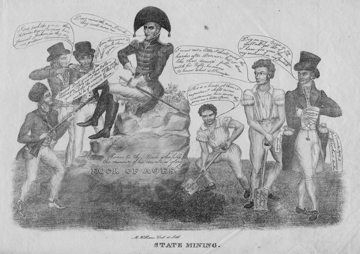州の鉱業、1828年頃 作： アメリカの学校