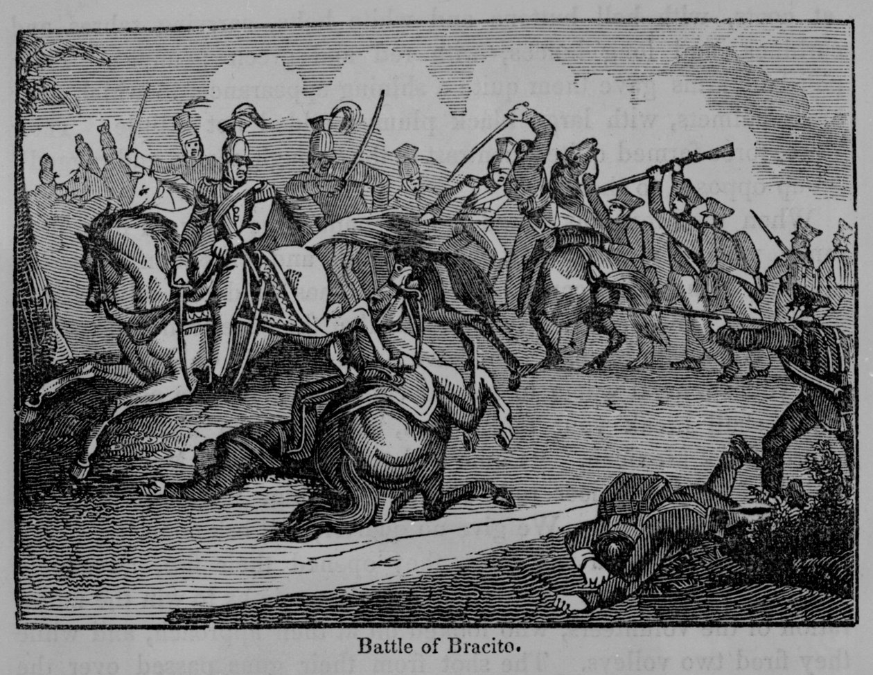 1862年に出版されたジョンフロストによる「メキシコの絵の歴史とメキシコ戦争」の図解、ブラチトの戦い 作： アメリカの学校
