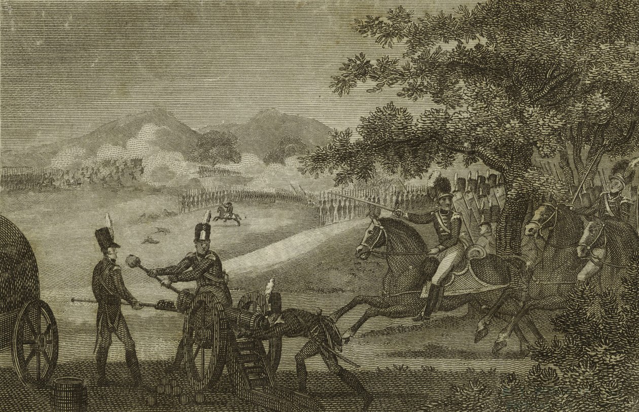ギルフォードの戦い、1780-90 作： アメリカの学校