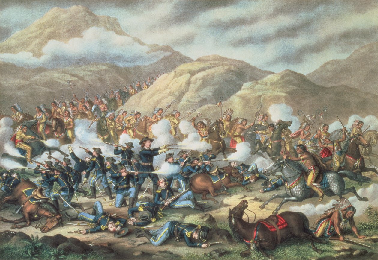 リトルビッグホーンの戦い、1876年6月25日、1899年 作： アメリカの学校