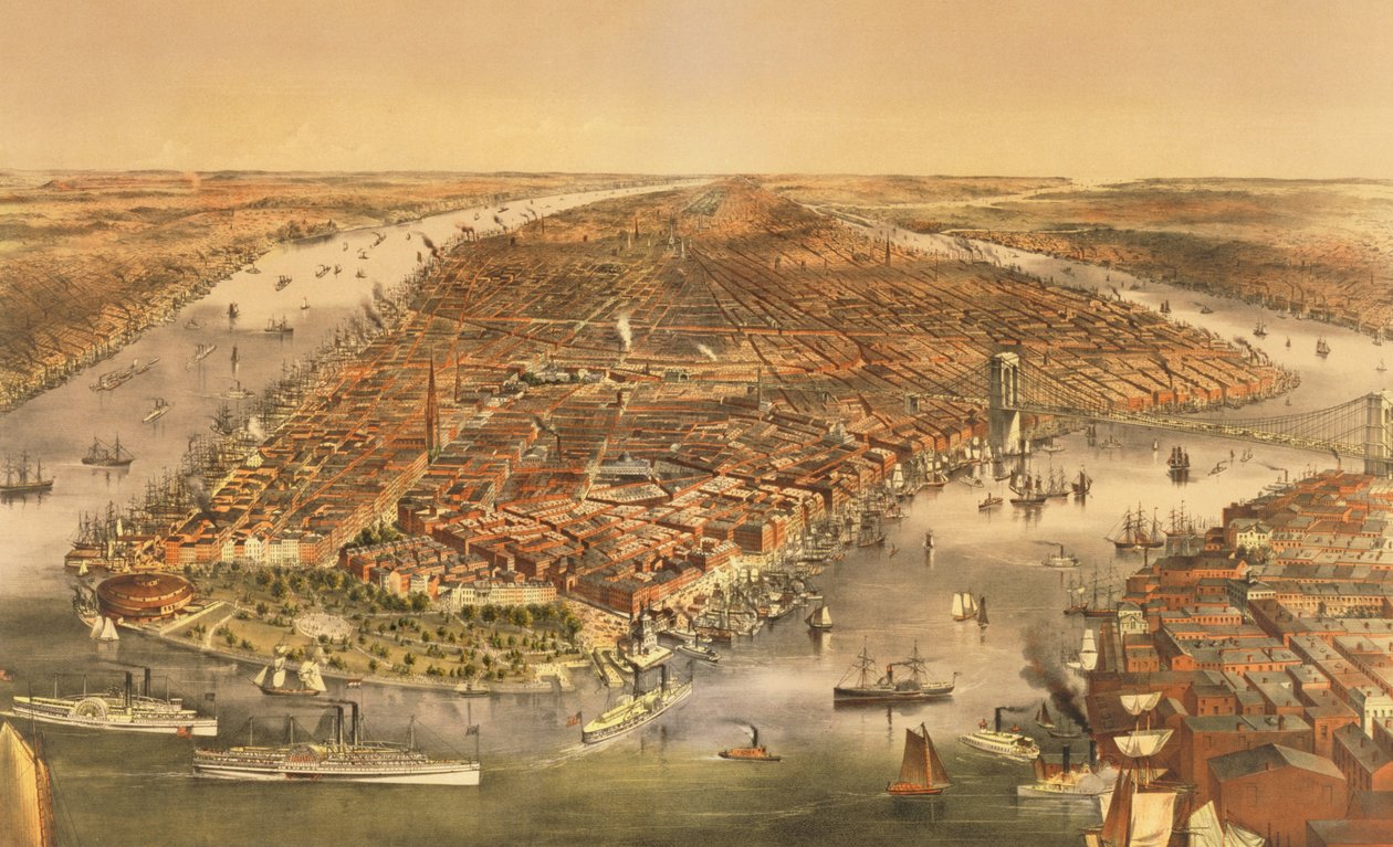 ニューヨーク市、パブ。 Currier and Ives、1870 作： アメリカの学校