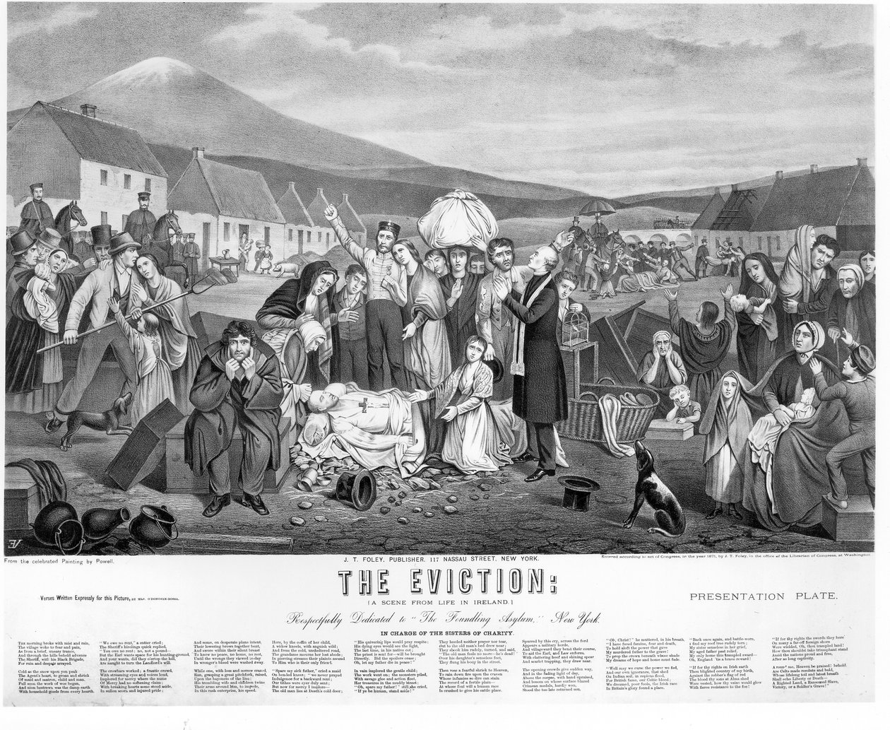 立ち退き：アイルランドの生活の一場面、パブ。 1871年のJTフォーリー 作： アメリカの学校