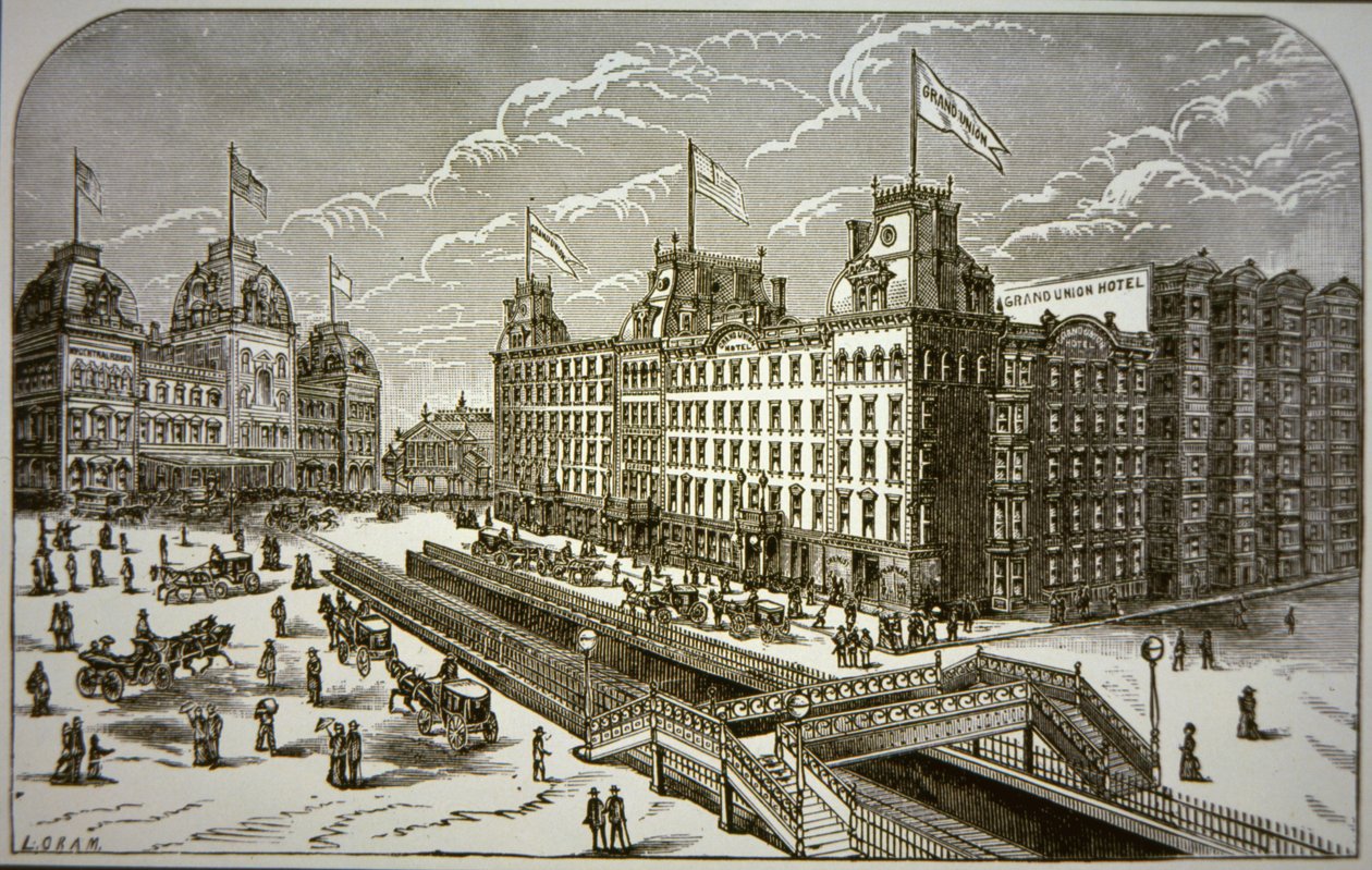 The Grand Union Hotel, New York City (litho) 作： アメリカの学校